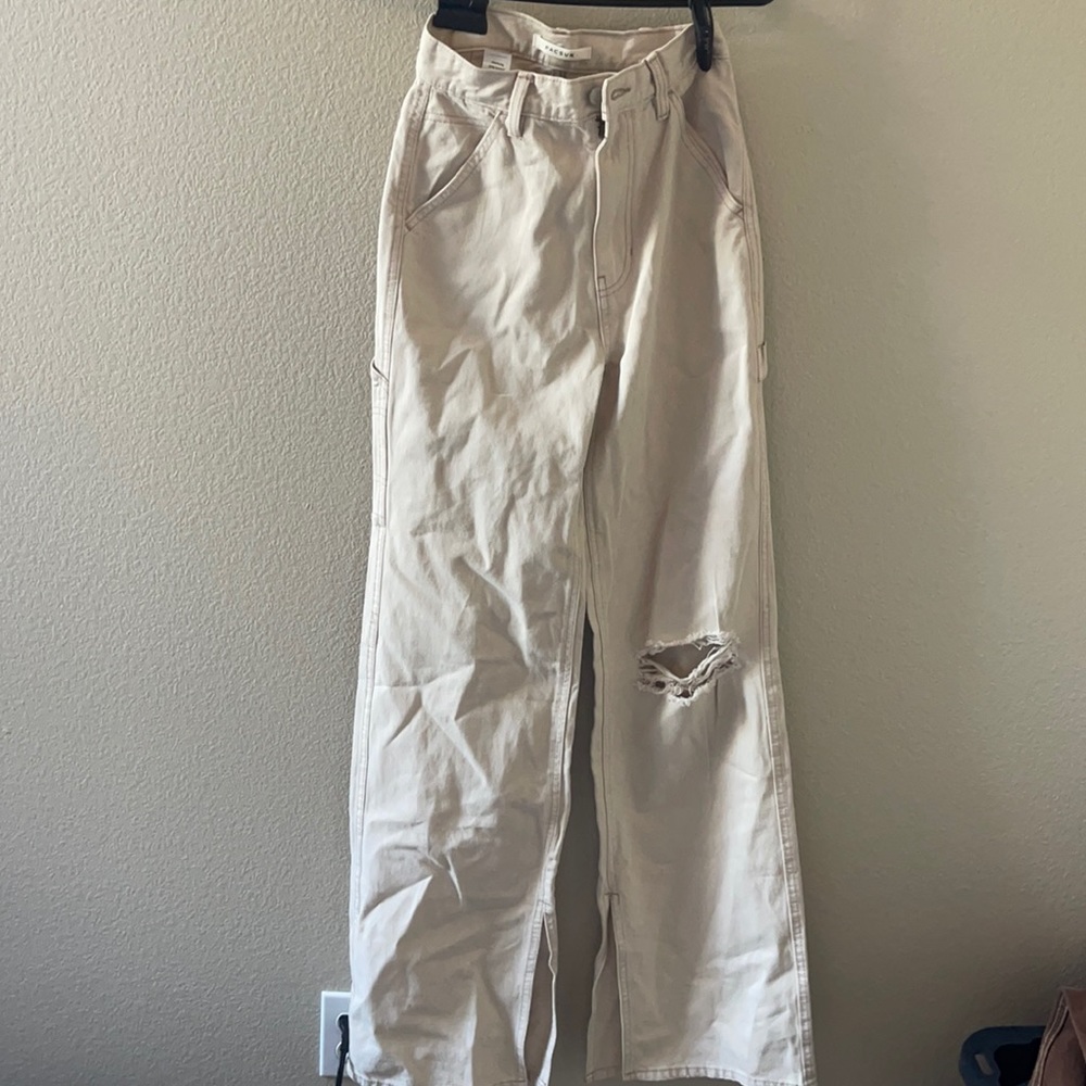 Cream color carpenter jeans